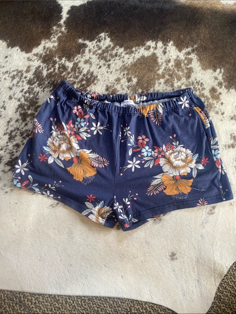 Women's Navy Floral High-Waist Lounge Shorts by Xhilaration
